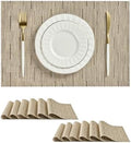 Leetaltree Light Brown Placemats Set of 24 - Heat Resistant Woven Vinyl by Leetaltree-ArtatEveryTable
