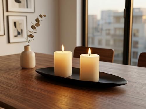BANOMII Leaf Decorative Bowl for for Home Decor, 15.5'' Long Resin Bowl for Key Purse Candle, Decorative Tray for Kitchen Counter Entryway Dining Coffee Table Centerpiece, Black, Medium - Image 3