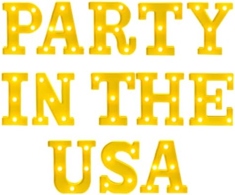 Honoson 13 Pcs 4th of July Party in the USA Lights Signs Decorations 250th - Image 5