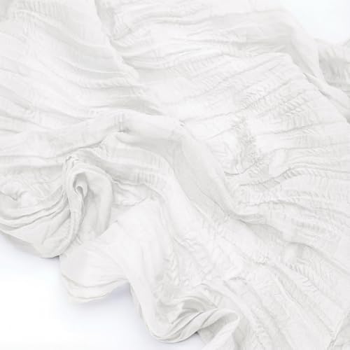 LemonRoad 4 Pcs 20ft Cheesecloth Table Runners Boho Gauze, Ivory - Image 3