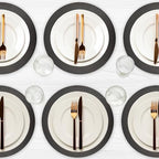 Placemats Set of 6 – Round 15” Faux Leather Table Mats for Dining, Heat Resistant & Non-Slip Washable Table Decor, Indoor, Outdoor, Dining Table Set for 6, Modern Kitchen & Holiday Use,Black by Homewear