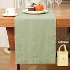 Linen Table Runner 14X90 Inches,100% French Linen Sage Green Tablerunner,Machine Washable Dining Table Runner for Fall,Wedding,Party,Halloween,Christmas(Sage Green) by LLinenWorld