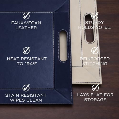 2-in-1 Serving Tray & Placemat | Faux Leather & Reversible - Image 6