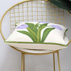 Pack of 2 Embroidered Decorative Throw Pillow Cover 18x18 Inch Farmhouse Floral Pillowcase for Living Room Sofa Bed (Purple Tulip) - Image 6