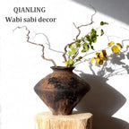 Wabi Sabi Rusty Vintage Vase, 11.4" Tall Wabi Sabi Decor Rustic Farmhouse Pottery Vase for Centerpiece, Textured Pottery Flower Vases for Home Decorative, Table, Living Room (Black Brown, Large) - Image 6
