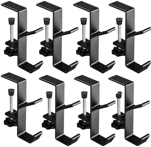 2-in-1 Adjustable Christmas Stocking and Garland Hangers, Heavy Duty Metal Mantel Hooks, No Drill Stocking Holders, Garland Decorations (Black-8PCS) by Unknown