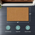 Barnyard Designs Natural Coco Coir Non-Slip Doormat (30x48, Plain Brown) - Image 3