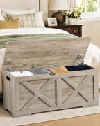 Timberer 47.2" Storage Chest, Wooden Storage Bench, Entryway Shoes Bench - Image 7