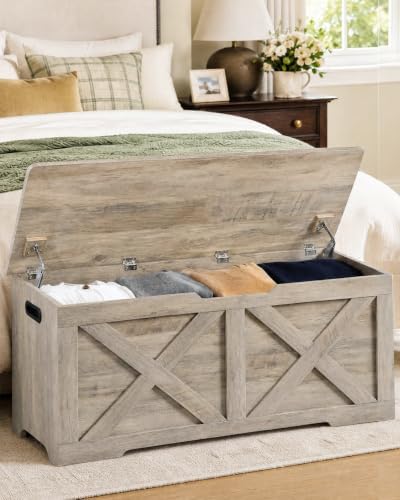 Timberer 47.2" Storage Chest, Wooden Storage Bench, Entryway Shoes Bench - Image 7