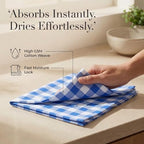 Urban Villa Cloth Napkins Cotton 20x20 (Set of 12) Blue Cheks - Image 3