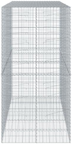 vidaXL Gabion Basket with Cover 98.4"x39.4"x78.7" Galvanized Iron - Image 6