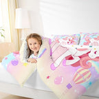 Unicorn King Cute Rainbow Unicorn Comforter Set - 3Pcs Kids Teens Girls Bedroom Decor - Cartoon Horse Duvet Set - Ombre Galaxy Bedding - Elegant Down Comforter - Image 5