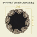 Decozen Set of 8 Doilies for Table, Lace Doilies - Rustic, Crochet, Farmhouse, Kitchen, Dining Table Centerpiece Decor - Round Christmas Placemats for Home 15 inch Gold Black, The Anyce Collection - Image 6