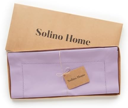 Solino Home Cotton Linen Table Runner Lavender Hemstitch, 14 x 36 in - Image 5