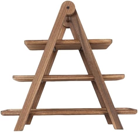 Zunate Wood 3 Tier Serving Tray, Cupcake Display Stand with Rectangle Platters, Farmhouse Wooden Tiered Tray for Kitchen or Living Room Storage - Image 5