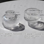 Woho Ribbed Clear Taper Candle Holders Set of 8 for Wedding Table Decor - Image 6