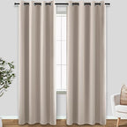 KOUFALL Neutral Taupe Blackout Curtains 96 Inches Long for Living Room,Thermal Window Treatments Beige Tan Curtain Drapes for Bedroom,Set of 2 Panels with Grommet,Dark Oatmeal - Image 3