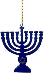 S/4 Hanukkah Jewish Ornaments Star of David & Menorah Collectible Decor Winter Decoration (S/4 Ornaments) - Image 3