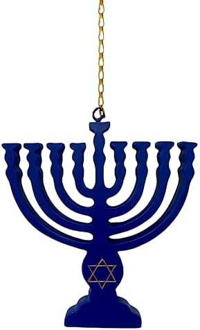 S/4 Hanukkah Jewish Ornaments Star of David & Menorah Collectible Decor Winter Decoration (S/4 Ornaments) - Image 3