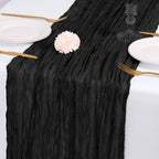 14 Pack Black Cheesecloth Table Runner 17x108 Inch Semi Sheer Boho Gauze Cheese Cloth Fabric Table Runners, for Wedding Party Baby Shower Birthday Home Decor Garden Farmhouse - Image 7