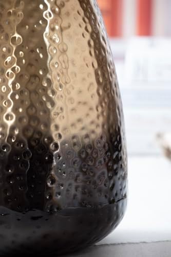 ANDALUCA Decorative Metal Vase with Hammered Rustic Bronze Ombre Finish 12in - Image 5