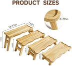 4 Tiered Serving Tray for Party Pine Wood Foldable Tiered Tray Stand - Image 2