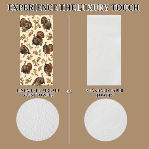Guest Towel Printed Airlaid Linen-Feel Disposable Hand Towels for Thanksgiving Fall Holiday Party Buffet & Dinner (64, Vintage Turkey Toile) - Image 4