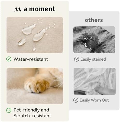 a moment Waterproof Christmas Throw Pillow Covers Set of 4,20x20 Inch Outdoor Stain Resistant Pet Friendly Pillowcases Cushion Covers for Patio Sofa and Living Room,Beige Gray - Image 5