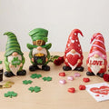Simgoing 4 Pcs Holiday Gnomes Figurines 2 Valentines 2 St Patrick's Day Gnomes, Resin Love Heart Figurines Lucky Tabletop Decor Holiday Statues Centerpieces for Spring Home Table Tiered Tray Fireplace by Simgoing