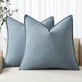MIULEE Decorative Linen Euro Sham Pillow Covers 26x26 Blue Grey by MIULEE