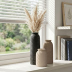 Ceramic Vase Set of 3, Small Flower Rustic Vase Home Decor Neutral Modern Farmhouse Boho Pampas Pottery Vases Decorative Centerpiece for Table Mantel Shelf Living Room Kitchen Bathroom - Image 4