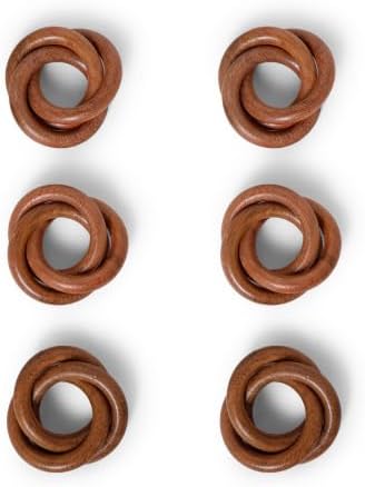 Lightnpro Natural Wooden Decorative Napkin Rings Set of 8, Serviette Napkin Rings Bulk for Party Decoration, Table Top Décor for Dinning Table, Everyday, Christmas, Easter Family Gatherings by Lightnpro