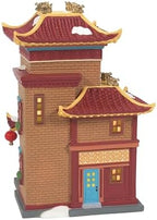 Department 56 Christmas in the City Village Collection Lunar New Year Dragon Tea House Lit Building- Hand Crafted Resin Buildings Lunar Dragon Figurine Village Houses with Lights Home Decor, 7.64 Inch - Image 5