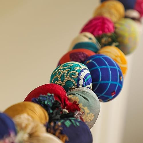 Desi Favors Handmade Kantha Fabric Christmas Buntings, Cone Shape Bunting, Triangle Flags Banner, Fireplace Garland, Saree Buntings for Baby Shower, Boho Decor, Patio Decor - 6.5 FT (Pack of 1) - Image 4