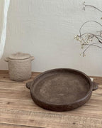Tuscan Decorative Tray, Rustic Brown Textured Tray, Wabi Sabi Vintage Country Home Decor - Image 5