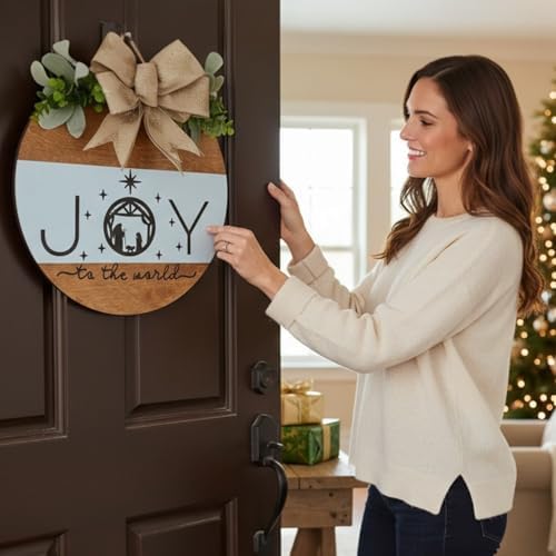 Wood front door sign Wood sign Home decor Welcome sign Sign for front door House warming gift Wedding gift (Joy(UV077(A15) S003, 11" Width) - Image 3
