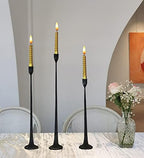 Iron Taper Candle Holder - Decorative Candle Stand - Candlestick Holder for Wedding, Dinning, Party, Set 3 - Image 3