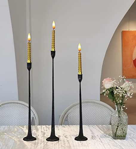 Iron Taper Candle Holder - Decorative Candle Stand - Candlestick Holder for Wedding, Dinning, Party, Set 3 - Image 3