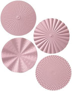 Hicarer 4 Pcs 12 Inch Pink Metal Wall Art Decor Modern Sunburst Decor by Hicarer