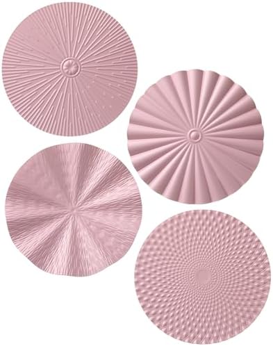 Hicarer 4 Pcs 12 Inch Pink Metal Wall Art Decor Modern Sunburst Decor by Hicarer