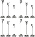 Candlestick Holders Silver, 12 Packs Taper Candle Holder for Candlesticks, Candle Sticks Holder Decor for Home Decor by Showin
