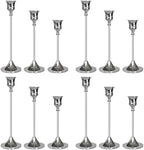 Candlestick Holders Silver, 12 Packs Taper Candle Holder for Candlesticks, Candle Sticks Holder Decor for Home Decor by Showin
