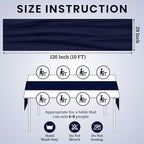 MDS Pack of 20 | Navy Blue | 10ft Chiffon Table Runner 29x120 Inches Long Romantic Rustic Sheer Gauze Runner for Wedding Bridal Shower Birthday Banquets Engagement Spring Easter Boho Decorations - Image 3