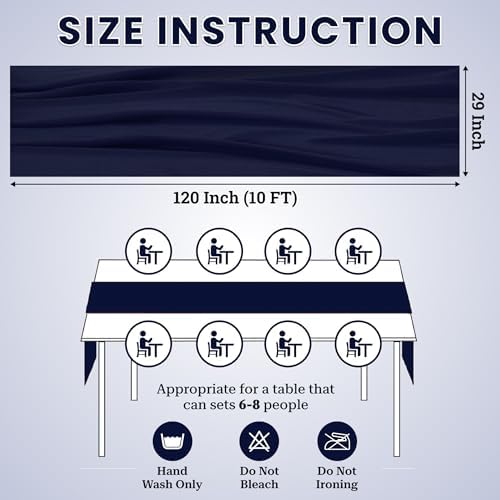 MDS Pack of 25 | Navy Blue | 10ft Chiffon Table Runner 29x120 Inches Long Romantic Rustic Sheer Gauze Runner for Wedding Bridal Shower Birthday Banquets Engagement Spring Easter Boho Decorations - Image 3