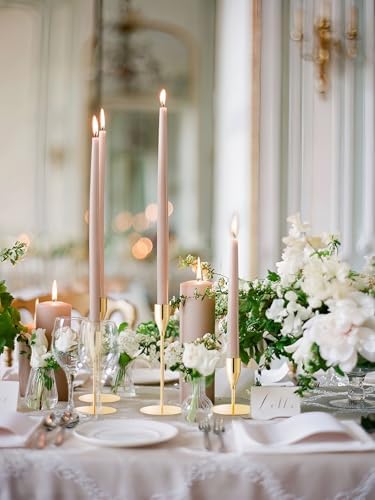 Gold Candlestick Holders, Metal Taper Candle Holders, Bulk Set of 54 - Image 5