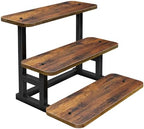 Lilybud--lily 3 Tier Cupcake Stand, Wooden Risers Display Stands Stepped Dessert Table Display Set with Metal Frame Tiered Tray Stand Serving Trays for Party Farmers Market Display by Lilybud--lily