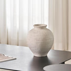 LB2 White Ceramic Large Vase, 11.8" Tall Zen Style, Terra Cotta Pitcher, Distressed Farmhouse Decor, Pottery Decorative Flower for Home Decor (C - White 11.8") - Image 2
