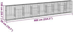 vidaXL Gabion Basket with Cover 354.3"x19.7"x59.1" Galvanized Iron - Image 3