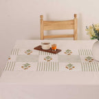 Hand Block Printed Cotton Table Runner, Machine Washable Cotton Runner, Boho Floral Table Accent for Long Dining Tables and Buffet Displays, 12x102 Inches - Green & Orange - Image 4