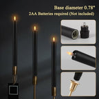 24 Pack Black Flameless Taper Candles with Remote, 9.5 Inch Battery Operated LED Candlesticks, Realistic 3D Flickering Flame, Real Wax Coating for Halloween, Gothic Wedding, Spooky Party & Home Decor - Image 4